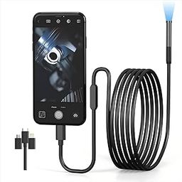 Endoscope Camera with Light, 10ft IP67 Waterproof Borescope Inspection Camera with 6 LED Lights and Semi-Rigid Snake Cable, Compatible with Android/iOS, Pipe Inspection-image-39