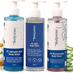 Be Bodywise Body Wash Kit for Women | Includes 1% Salicylic Acid Body Wash, 5% Niacinamide Body Wash & 2% AHA Body Wash | 750ml-34
