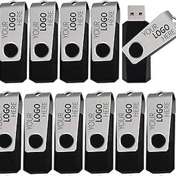 Customized Rotating USB Flash Drive 10 Pack, Personalized Logo Loose - As a Gift for Business and Personal Exhibition (10PACK*64GB)-image-98