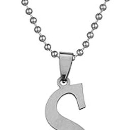 LES Bernard A to Z Initial Alphabet Letter Lockect Silver Stainless Steel Pendant Necklace Chain for Men and Women-image-23