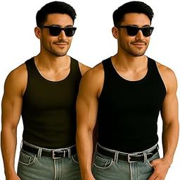 Men’s Premium Cotton Vest –– Pack of 2 | Sleeveless Gym Undershirt | Breathable, Stretchable & Skin-Friendly Innerwear for Everyday Comfort | 005-image-84