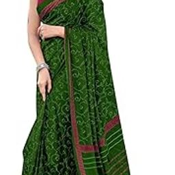 Handicradft Ikkat Mulmul Soft Pure Cotton Saree JAIPUR Hand Block Print Zari Border with Unstitched Blouse-image-61