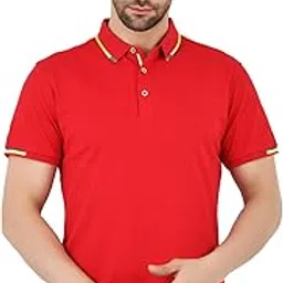 sageware Men's Cotton Polo Neck T-Shirt | Party Solid Stylish Look Casual Summer Wear with Designer Collar | T-Shirts for Men Regular Fit-picture-1
