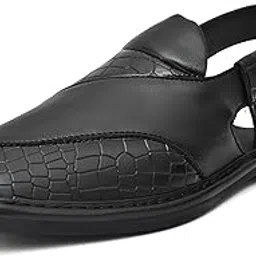 g l trend Men's Ethnic Peshawari Casual Leather Sandal for Men-picture-21