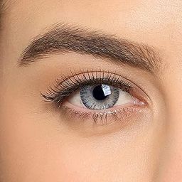 Diamond Eye Contact lens Light Grey color eye contact lens with case and solution zero power for girls women-image-34