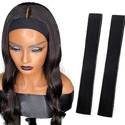 2 Pack Edge Slayer Band Elastic Wig Edge Melt Band, Adjustable Edge Slayer Headband for Melting Lace, Edge Grip Band Wrap Scarf for Laying Edges (22''L x 1.2''W, Black)-37
