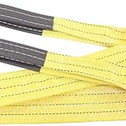 FLEXMAN 3T Flat Lifting Rope, 2M Double Buckles Polyester Webbing Lift Strap for Ship, Machinery, Port, Transportation, Engineering, Construction Site-image-2