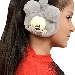 Winter Outdoor wear Adjustable Ear Muffs/Warmer, Ideal Head/Hair Accessory during winters Mickey Style Grey Color-image-87