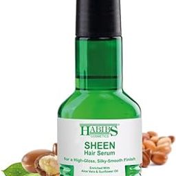 HABIBS COSMETICS Sheen Hair Serum For Smooth Anti-Frizz Hair Serum High-Gloss, Silky-Smooth Finish Enriched With Aloevera & Sunflower Oil 50ml Pack of 1-image-1
