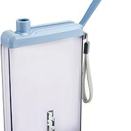 Nayasa Zelda 450 ml BPA Free | Leak Proof | Slim Body | Compact Size | Notebook Water Bottle for School, College & Office | Blue-image-79