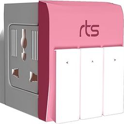 rts 3 Pin Multi Plug Socket-Universal Travel Adapter with Individual Switch Safety Shutter LED Indicator-3 Way Plug Extension for Computer, PC, Printer, Laptop, Television, Phone,iPad,DSLR Camera Pink-8