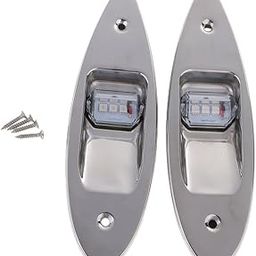 ATORSE Pair Marine Boat LED Flush Side Mount Stainless Steel Bow Navigation Light-image-23