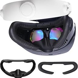 VR Face Pad for Playstation VR2, PSVR2 Fitness Facial Interface Cushion Pad, PSVR2 Face Pad Replacement, Breathable Holes Leather Foam Cushion, Anti-fogging Sweat-Proof Cover Accessories Set-6