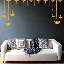 Vcreate décor Diya Wall Sticker & Decal (PVC Vinyl,Size- 48 Cm X 38 Cm)-image-25