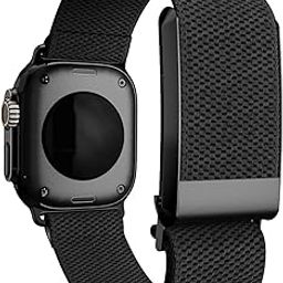 RUMBALTON Hybrid - 2in1 Nylon Band for Whoop 4.0 & Apple Watch, Breathable, Elastic Fabric Strap, Adjustable Replacement Wristband for iWatch 42mm, 44mm, 45mm, 49mm, Black-picture-17