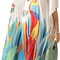 Women's White Printed Regular Cotton Blend Kurta Sets | Kaftan Set for Women-picture-17