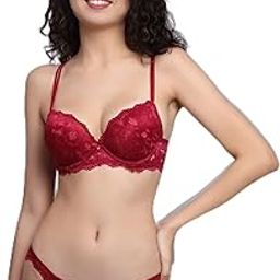 Designer Women's Padded Bra Panty Set Lace Push Up Non-Wired Solid Lingerie Set/Bikini Set for Women/Lingerie Set for Women & Girls-picture-37