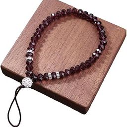 MANBHAR GEMS - Beaded Mobile Phone Lanyard, Crystal Beads Cell Phone Chain, Dark Purple-picture-27