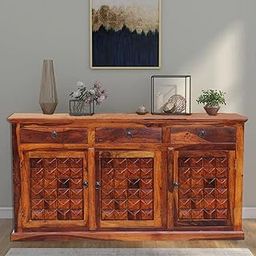 SHYAM ART & CRAFT Wooden Sideboard Cabinet for Living Room, Drawing Room, Office (Glossy Finish)-image-52