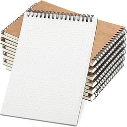 Engrowtic 2 Pcs Dot Grid Notebook 8.3''x 5.8'' Top Spiral Notebook A5 Size Bullet Dotted Paper Hardcover Dot Journal 140 Pages Spiral Notepads for Sketching Drawing Writing School Office (Brown)-image-35