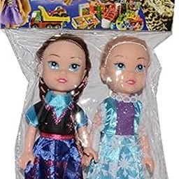 Vibgyor Vibes™ Small Baby Twin Girl Sisters Long Hair Doll for Kids, Toddlers, Boys, Girls. Random Clothing Colours Will be Sent. Pack of 1 (6 Inches)-image-9