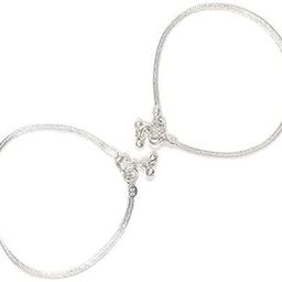 Traditional Plated Payal Anklet Set for Women and Girls – Sleek Chain Design with Dangling Charms (Pair)-image-46