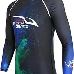 Men Long Sleeve Wetsuit Top Scuba Diving Surfing Snorkeling Rash Guard XL-image-56