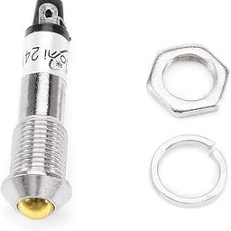 KTM Healthcare® DC 24V 8mm Thread Dia Push-in Mount Head Yellow LED Signal Indicator Light-picture-26