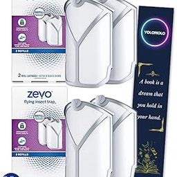 Bundle Zevo Flying Insect Trap Refill Kit NO Device - Model 3 2 -Pack (2) Sold Separately, White (M364)-9