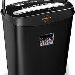 VidaTeco Cross-Cut Paper Shredder 8 Sheet Shreds Paper/Card/Staple/Clip Shredder for Home Office High-Security Level P-3 Jam Proof System 15L Liftout Basket Black-7
