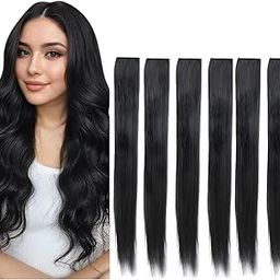 6 clip in extensions for women easy to use comfortable fit pack of 6-40