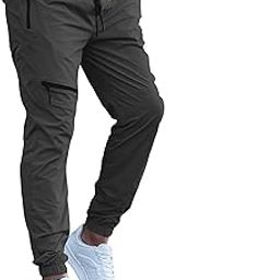Men’s Joggers with 3 Zipper Pockets | Boys’ Polyester Track Pants with Adjustable Waist & Cuffs | Versatile Sports & Exercise Lowers for Lounge & Casual Wear-picture-12