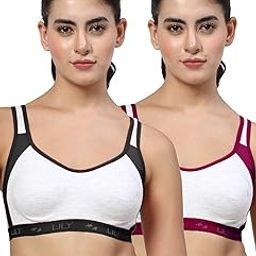 Black, Maroon Non Padded Sports Bra-image-7