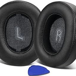 SOULWIT Replacement Earpads for JBL E55BT(E55 BT) Over-Ear Wireless Headphones, Ear Pads Cushions with Softer Protein Leather, Noise Isolation Memory Foam-Black-image-72