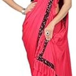 NILKANTHVARNI CREATION Kids Girls Lycra Blend Ready To Wear Saree With Sequence Blouse Piece (3-4 yrs to 12-13 yrs) (Gajari, 12-13 Years - XL)-picture-19