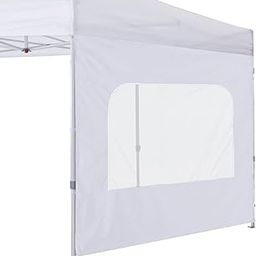 COOSHADE SunWall with Netting Window for 10x10 Pop up Canopy Tent, 1 Pack Sidewall with Window Wall Only (White)-image-54