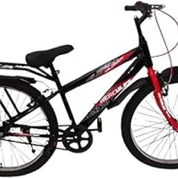 Hercules WildRock Tire Size 24T Ranger Sports Hybrid Cycle Single Speed | 85% Semi Assembled Bicycle | Black Red | Age 9-13 Years-image-20