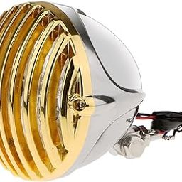 Enakshi® 4.5" Headlight Chrome Gold Finned Grille for Motorcycle Universal|Parts & Accessories | Motorcycle Parts | Lighting & Indicators | Other Lighting Parts-image-40