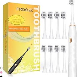 Sonic Electric Toothbrush for Adults and Kids, Rechargeable Toothbrush With 8 Brush Head, 4 Modes and 2 Minute Timer, 42000VPM Power Motor, IPX8 Waterproof, 4 Hours Fast Charge last 90 days (White)-19
