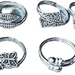 Women & Girls Metal Fancy Glossy finish Toe Ring Adjustable Bichiya/Leg Finger Ring-Combo-4 (A_C_P_110813_Silver)-image-26