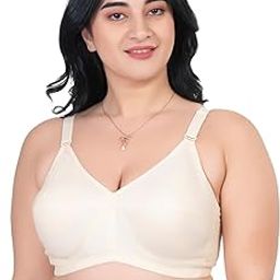 100% Cotton Everyday Bra - Non-Padded - Minimizer - Full Coverage - Wireless, Regular Straps - Seamed Bra (Pack of 1)-9