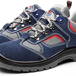 LOOM TREE® Men's Leather Anti-smash Safety Steel Toe Work Shoes EU 44 US 10.5 UK 9.5 | 1 Pair Men Steel Toe Shoes-33