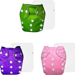 Dumbledo Lite Cloth Diaper with Cotton Insert (Pack of 3) | Soft & Gentle | Reusable & Washable | Adjustable Snaps | Worry-Free Diapering | 3 Months – 2 Years | Unisex Baby-15