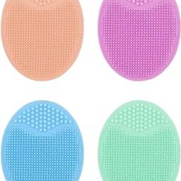 SYGA 4 Pieces Facial Cleansing Pads, Soft Silicone Face Scrubbers Exfoliators Face Blackhead Removing Massage Tool(Assorted Color)-image-37