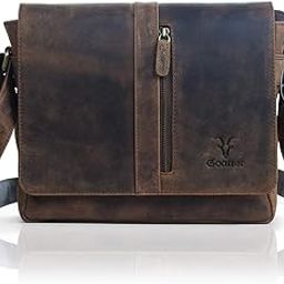 Mens Genuine Leather 11" Inch Sling Messenger Bag-image-45