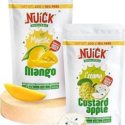 NUICK Combo of Freeze Dried Mango and Custard Apple | Pack of 2 | 100% Natural fruit, No Preservative, No Added Sugar, Not Frozen | Nutritious and Crunchy Snacks-image-60