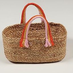 PrintShoppie Jute Basket for Storage, Clothes, Kitchen (1 Piece, Beige, 30x20x15 cm) - Handmade Basket for Desk Organizer, Fruits, Vegetables, Home Decor, Toys, Picnic, Wardrobe, Travelling-image-82