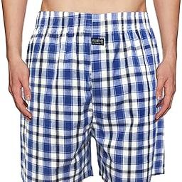 Premium Boxer for Men, 100% Export Quality Soft Cotton Boxer Shorts( Blue & White Check )-image-27