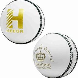 HEEGA Stallion White Cricket Leather Ball (Pack of 1)-image-33