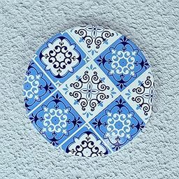 NFI essentials Ceramic Round Shape Table Trivet Coaster with Cork Base Perfect for Hot Dishes, Bowl, Teapots Premium Hot Coaster Heat-Resistant & Stylish (16 Cm) (Moroccan Design 2)-image-72